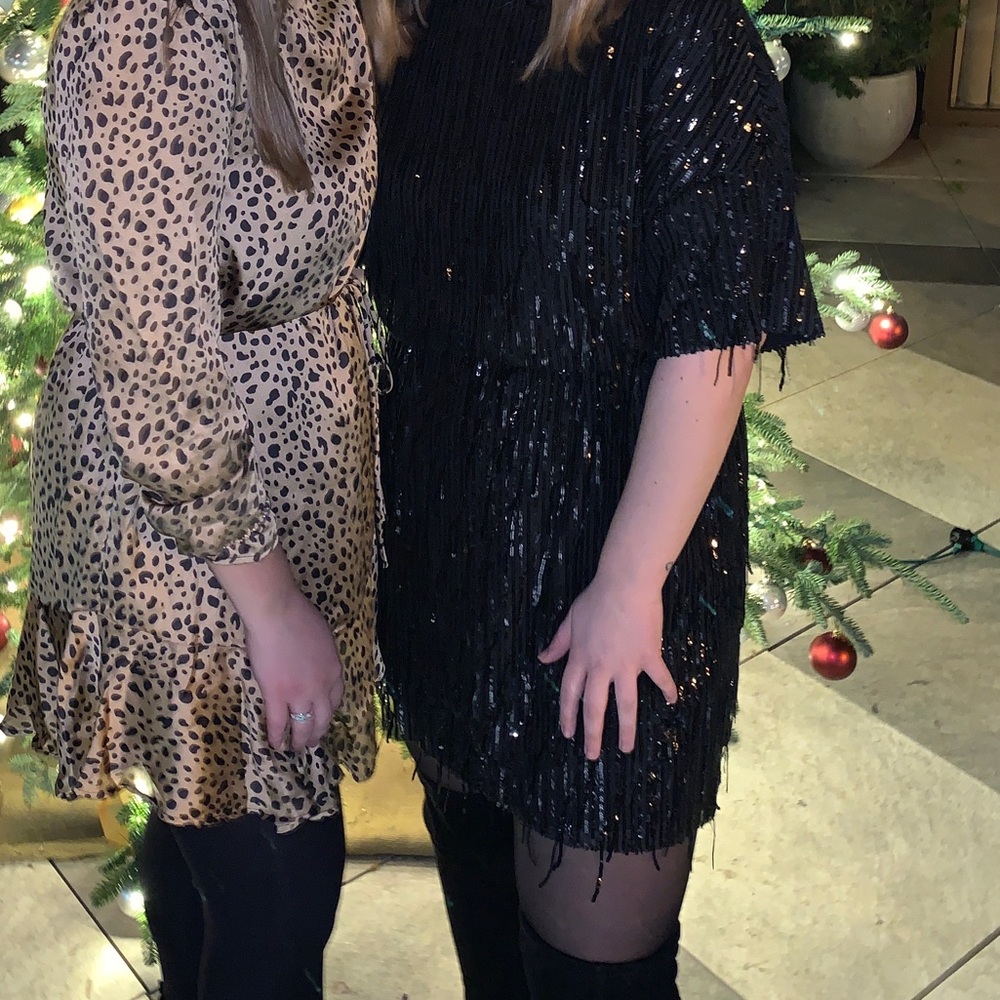 Zara sequin shift dress